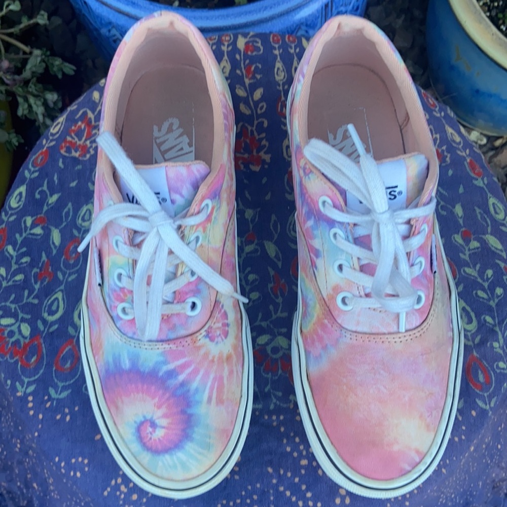 Pink Tie Dye Vans Era Cushy Sneakers